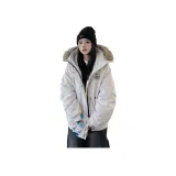 Белая хлопковый пуховик