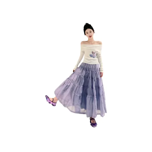 MTHE Ecru+Taro Purple Женские Комплекты с Юбкой