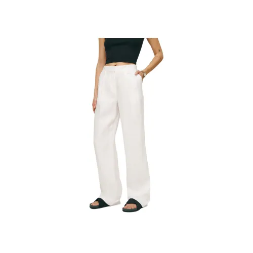 REFORMATION Alex Linen MID Step Stitch Pants Casual Pants Women's