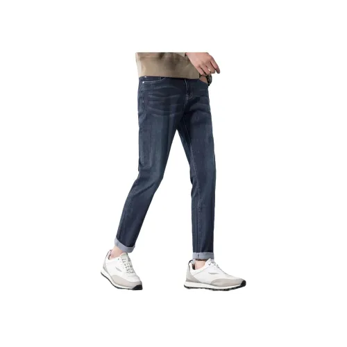 Red bean B5 Темно-синий Синий Мужские Джинсы