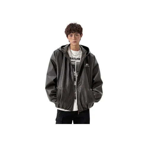 MEIPIN TANG Кожа Куртка Унисекс