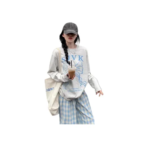 MORii Белый Серый Женские T-рубашки