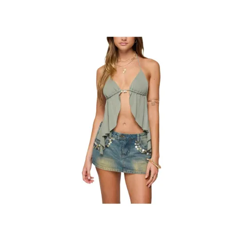 Edikted Safi С открытой спиной Разделенный Передняя часть Халтер Топ Топ на бретелях Женские