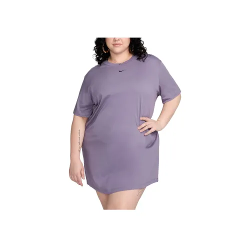 nike Sportswear Essentials series Короткий рукав T-рубашка Короткий рукав Платье Женское Фиолетовое