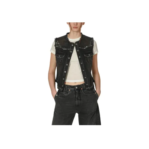 GUESS Женские жилеты черного цвета