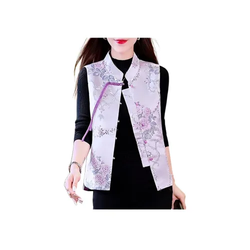 ZUOAN Pink Purple Women's Vest ZUOAN Розовый Фиолетовый Женский Жилет