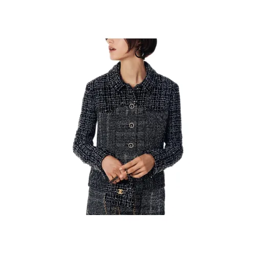 CHANEL 24 Весенний Летний Новый Приход Куртки и Пальто Женские Черный