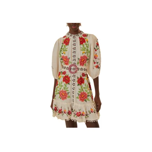 FARM Rio SS24 Длинное платье с длинными рукавами женское экрю