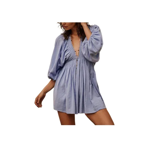 FREE PEOPLE For The Moment Мини Длинное Платье с Длинными Рукавами Женское