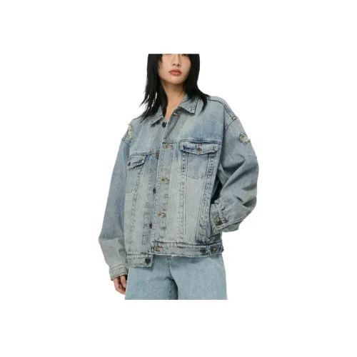MOUSSY Светло-синий Женские Джинсовые Куртки