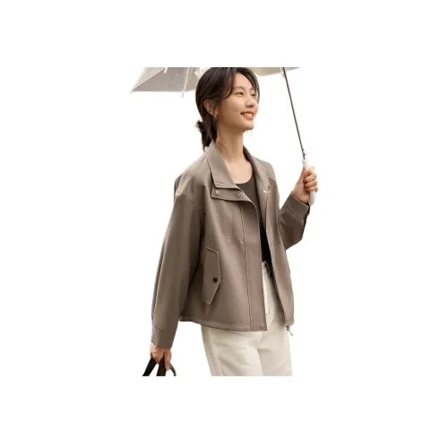 XWI Куртки Пальто Женские Кофейного цвета