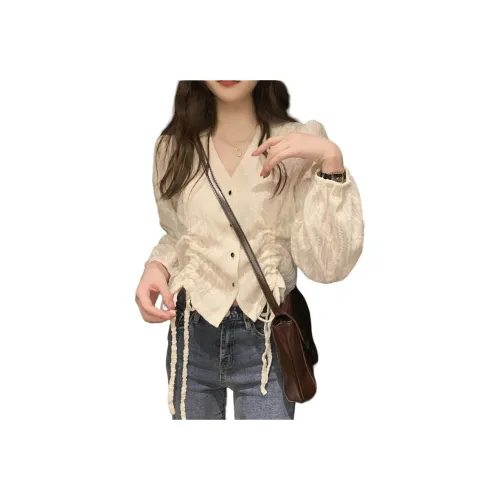 Flowers in water Абрикос Женские Рубашки