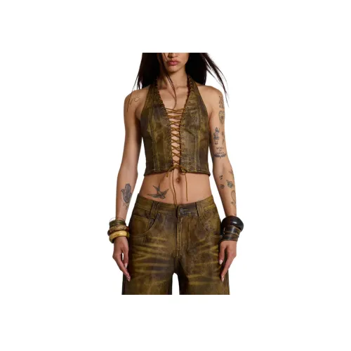 Jaded London Vaca Whipstitch Искусственная кожа CORSET Топ на бретелях Женский Зеленый Зеленый