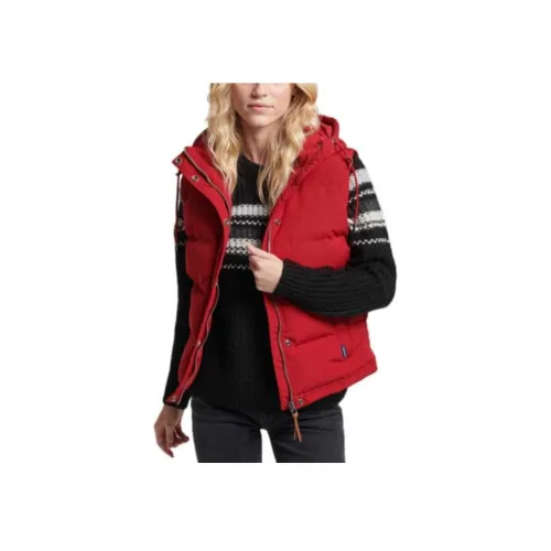 SUPERDRY Женские жилеты красного цвета