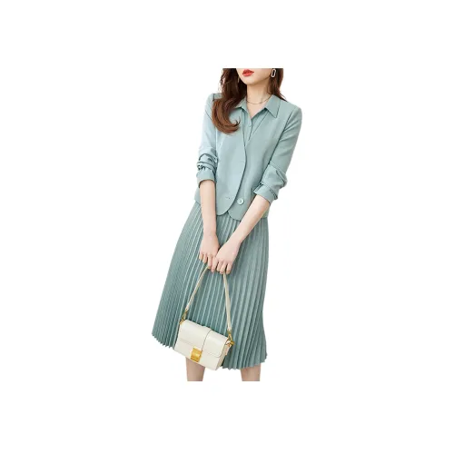 Wbwq Комплект с юбкой Женские Озерный зеленый