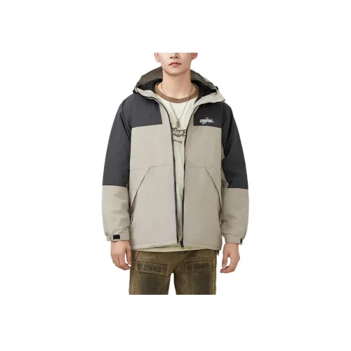 361° Куртки Пальто Мужской Шерсть Белый Спокойный Серый