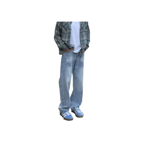 MORii Светло-синие Унисекс Джинсы