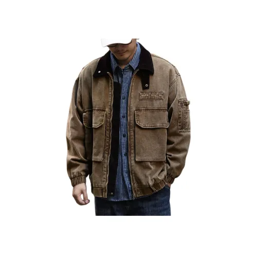 GELANLU Куртки Пальто Унисекс Кофе