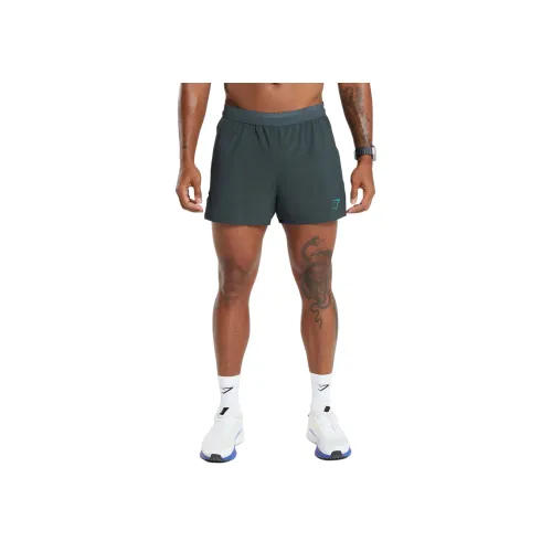 GYMSHARK Apex Run 4 Шорты Повседневные Мужские Темно-циановые