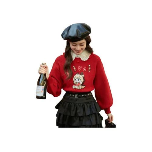 AIVEI Красный Женский Трикотаж