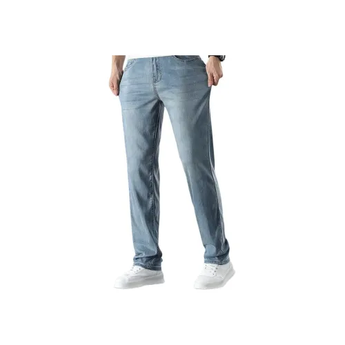 SLLAVIF Винтажные синие мужские джинсы