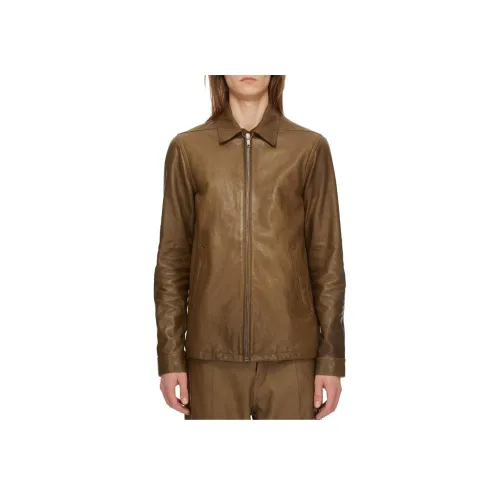 RICK OWENS RO FW24 Кожа Куртка Мужская Бобовый