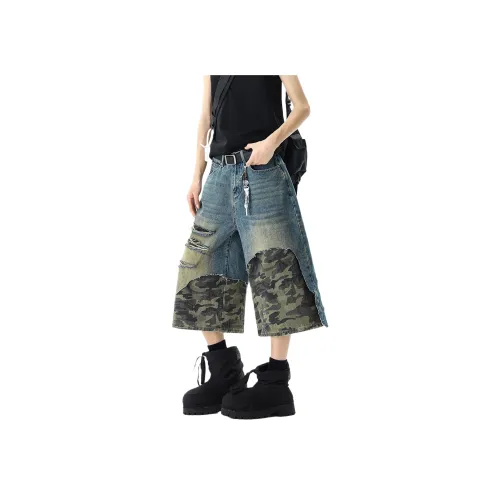 UNDERTIDES Камуфляж Унисекс Джинсовые шорты