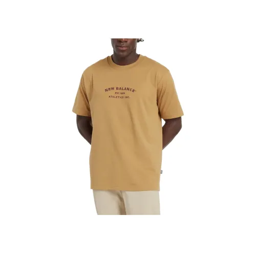 New Balance T-Shirt Мужской Без рисунка Коричневый