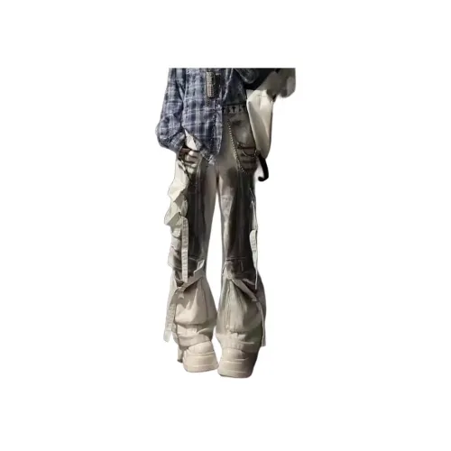 JIMI&JONS Серый белый Унисекс Джинсы