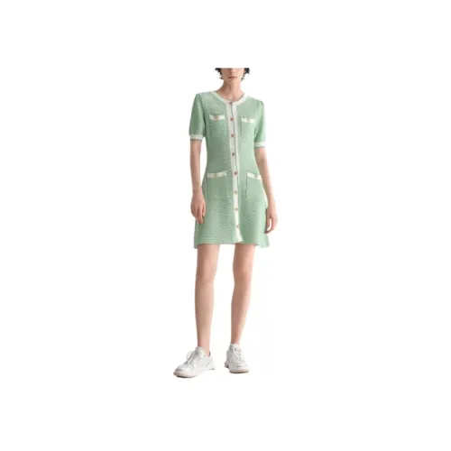 KARL LAGERFELD Короткий рукав Платье Женское Зеленое