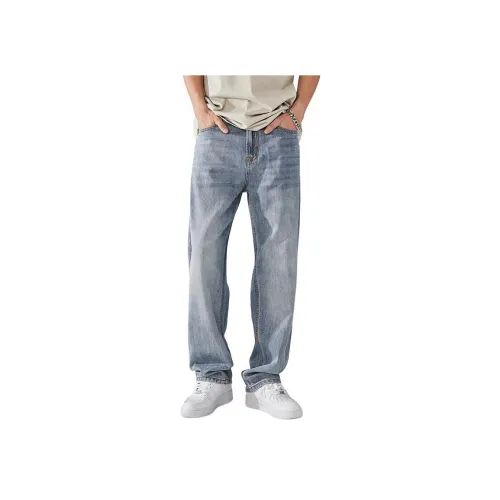 ALL IN Клуазонно-синий унисекс джинсы