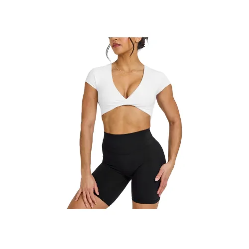 ONER ACTIVE Unified Twist Передний Короткий Рукав КУРТКА Бюстгальтер Женский 1 Пачка Белый