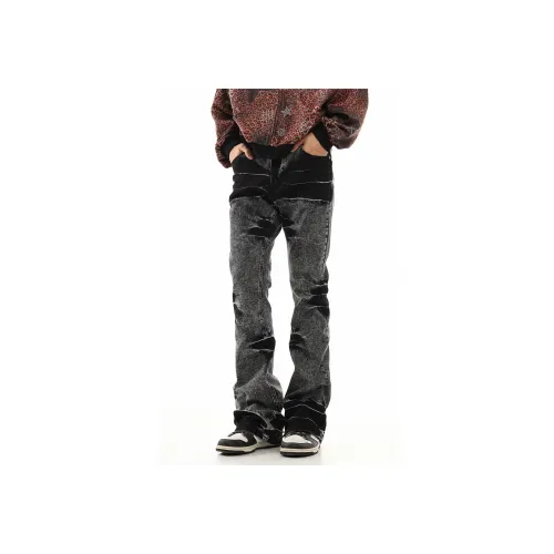 TREND ST Черный Серый Цвет Унисекс Джинсы