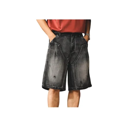 JIELEINUO Черные Мужские Джинсовые Шорты