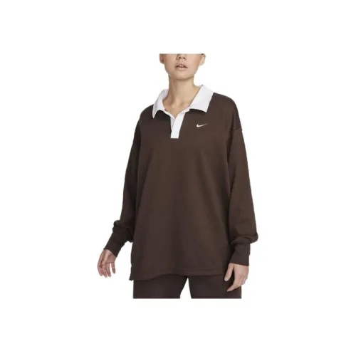 nike Sportswear Essential Поло Женское Темно-Коричневый