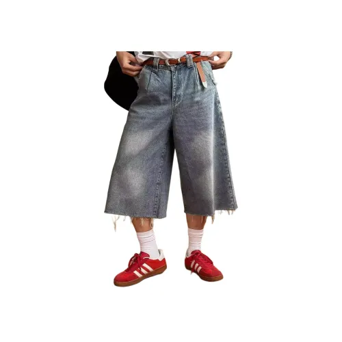 KVIV Blue Men's Denim Shorts KVIV Синий Мужские Джинсовые Шорты