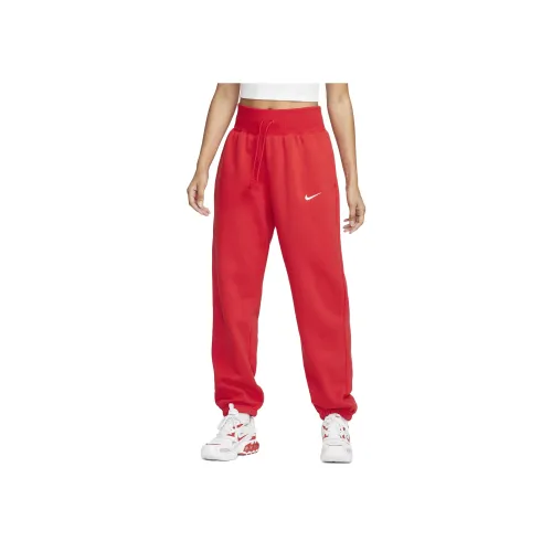 NIKE Университетский красный Женские Вязаные Тренировочные Брюки