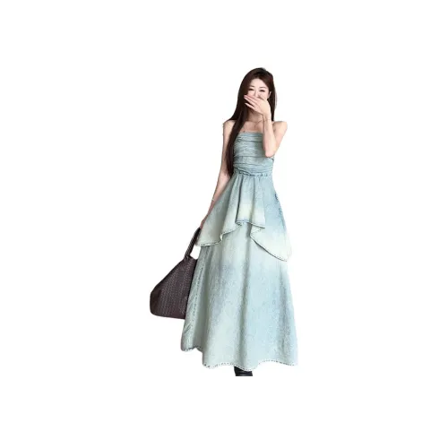 MORii Синий Женские Платья без рукавов