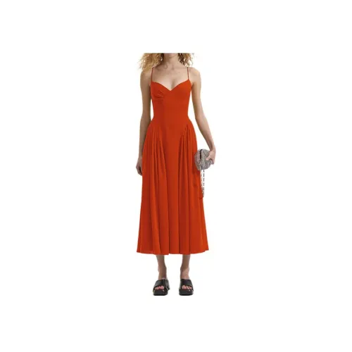 Self Portrait Slip Dress Women's Bright Orange