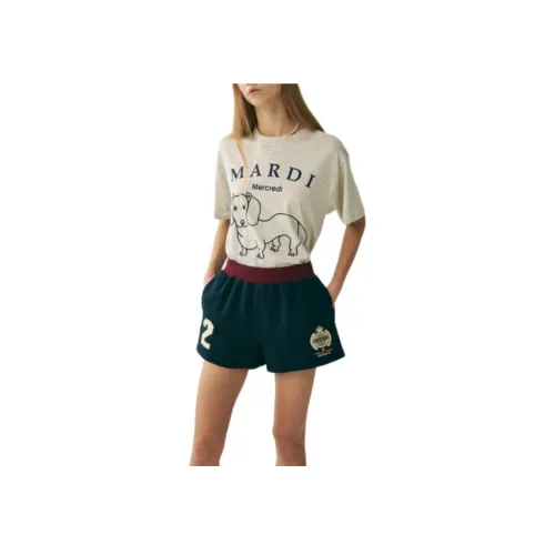 MARDI MERCREDI SS25 Мини Шорты ORIGINALIS 25_Темно-синий Повседневные шорты Корейский стиль Женские Морской синий