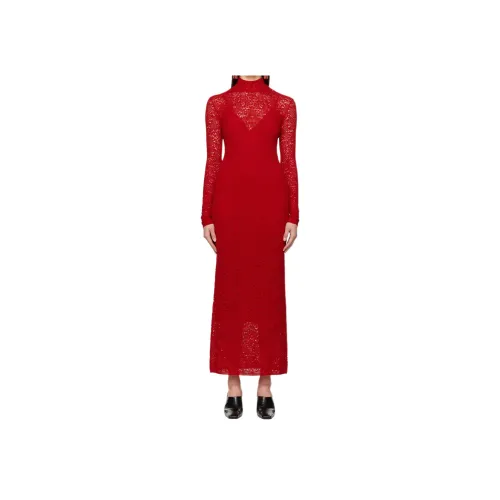GABRIELA HEARST Red Женские Длинные Платья с Рукавами