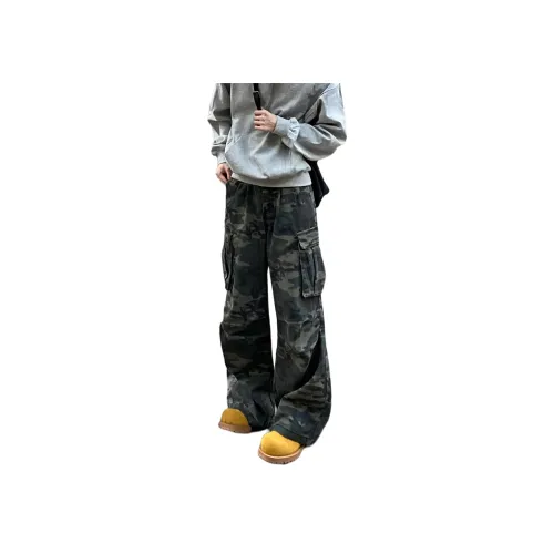 Menglaini Камуфляжные брюки [Рабочая одежда, улучшенные] Унисекс Джинсы