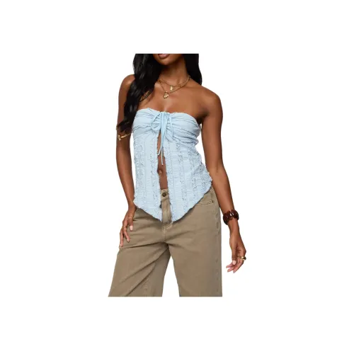 Edikted Текстурированный Рюш Разделенный Передний Без бретелек Топ Без бретелек Топ Женские