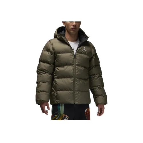 Джордан Brooklyn Therma Fit Пуховик Мужской Средний Оливковый Черный