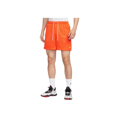 Nike Dri Fit Ярко-оранжевый/Белый Мужские баскетбольные шорты