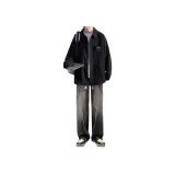 Двухкомпонентный комплект (Черная рубашка + Черно-серые джинсы) Улучшенный