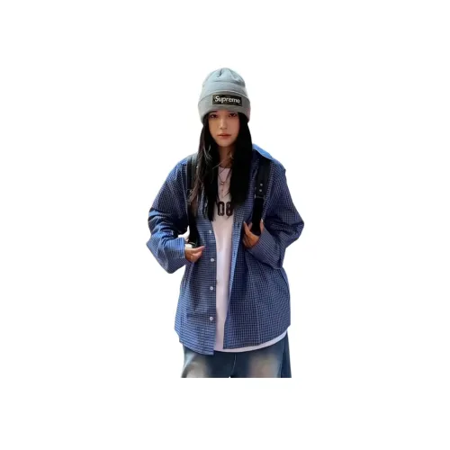 MORii Синяя клетка Унисекс Рубашки