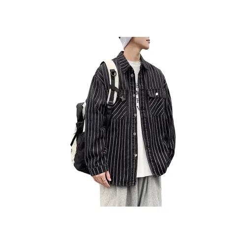 KAIZZGAO Черные Мужские Джинсовые Куртки