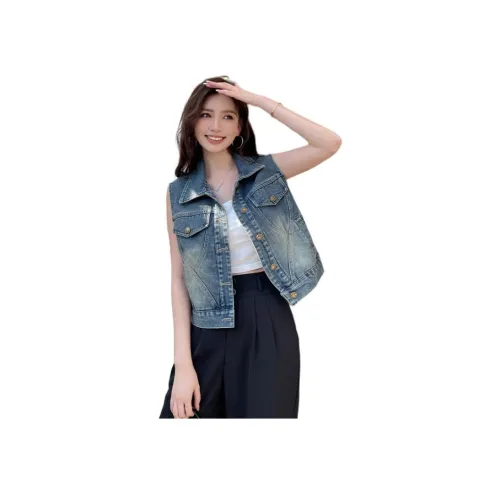 QIAOMONVHAI Синий Женские Жилеты