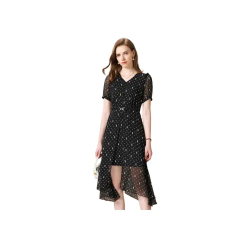 FENHONGMALI Короткий рукав Платье Женское